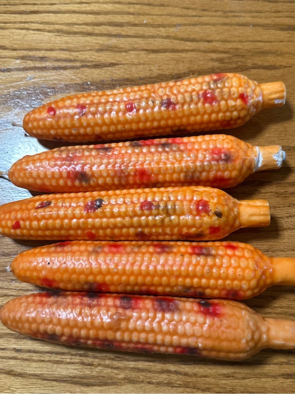 Harvest Orange Corn-Shaped Decorative Candles - Set of 5